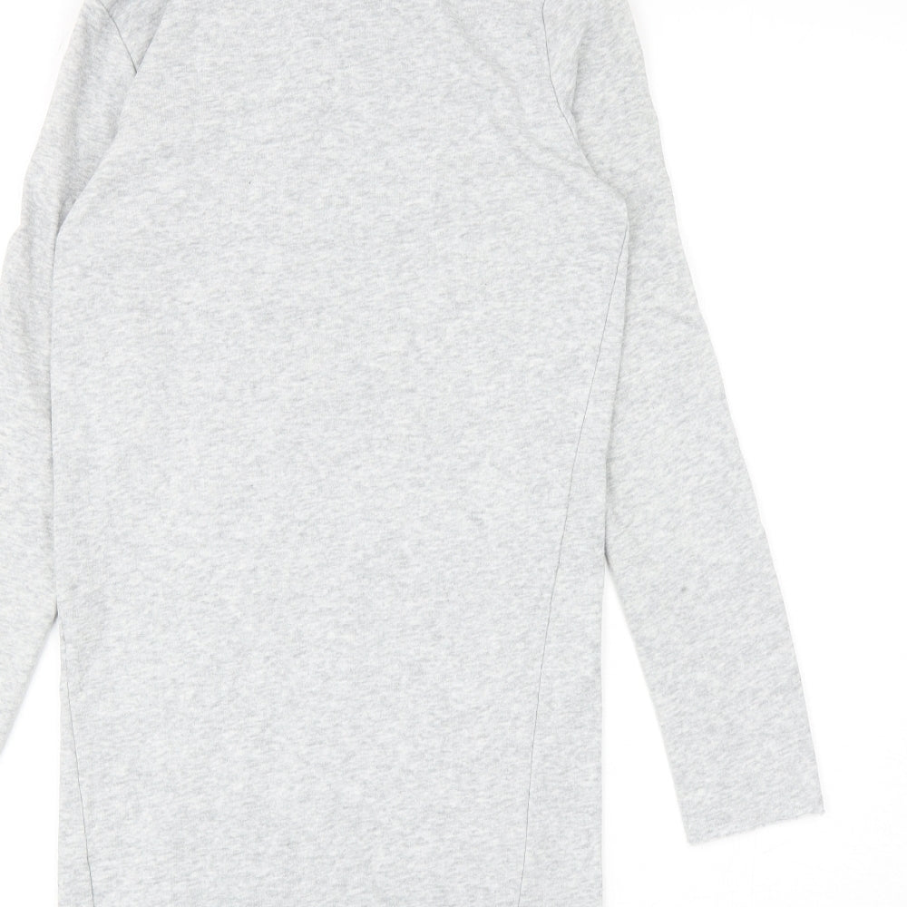 H&M Womens Grey Cotton Pullover Hoodie Size S