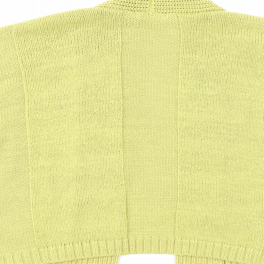 Marks & Spencer Womens Green V-Neck Acrylic Cardigan Jumper Size 10