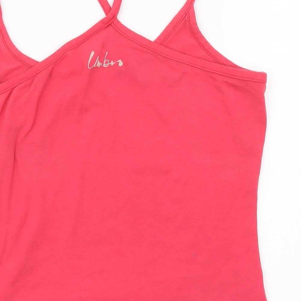 Umbro Womens Pink Cotton Cropped Tank Size 8 Scoop Neck