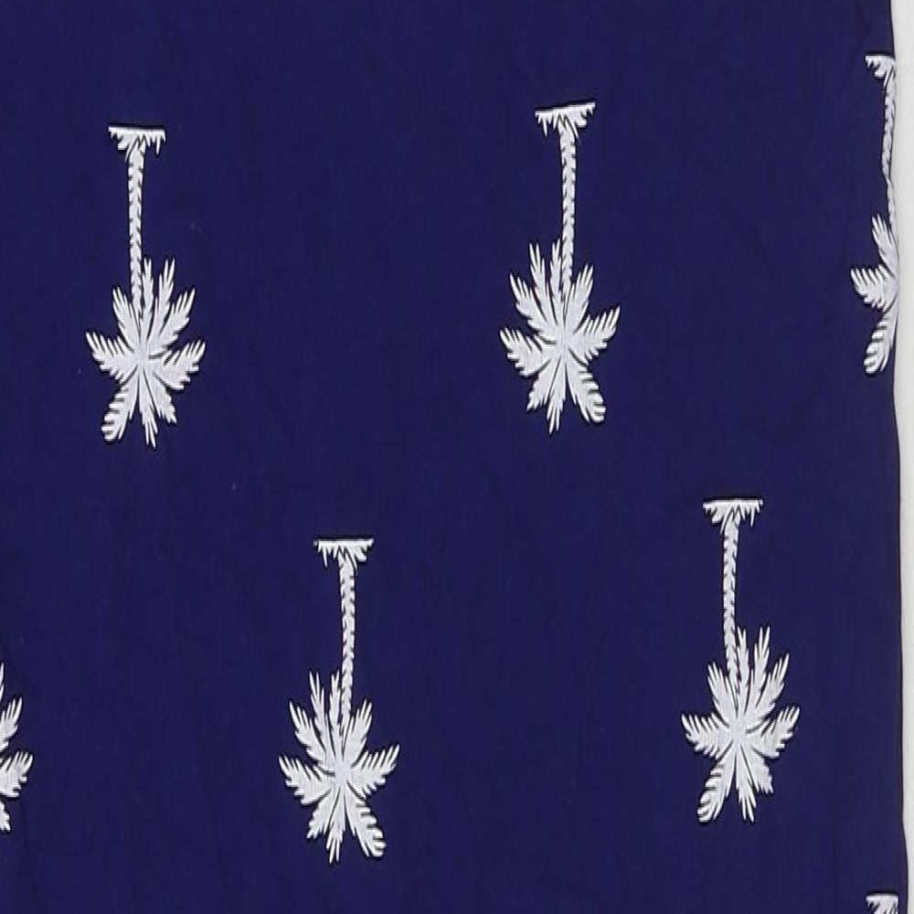 Zoe Karssen Womens Blue Geometric Viscose Tank Dress Size S Scoop Neck Pullover - Palm Tree Print