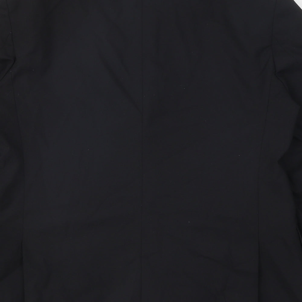 Simon Jersey Mens Black Polyester Jacket Suit Jacket Size 42