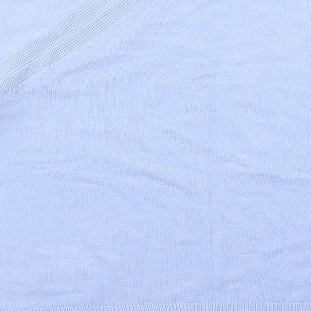 Marks and Spencer Womens Blue Mock Neck Acrylic Pullover Jumper Size 8
