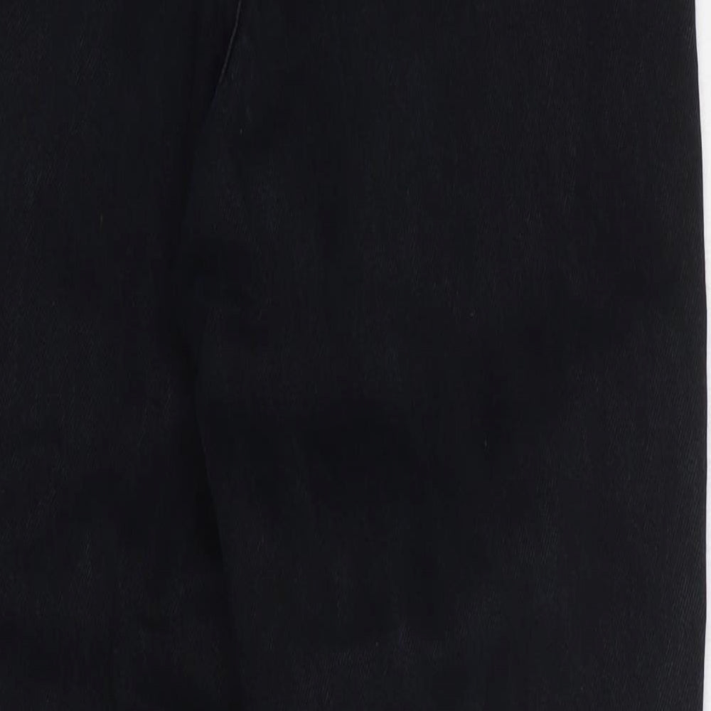 Denim Reserved Womens Black Cotton Straight Jeans Size 34 in Regular Zip