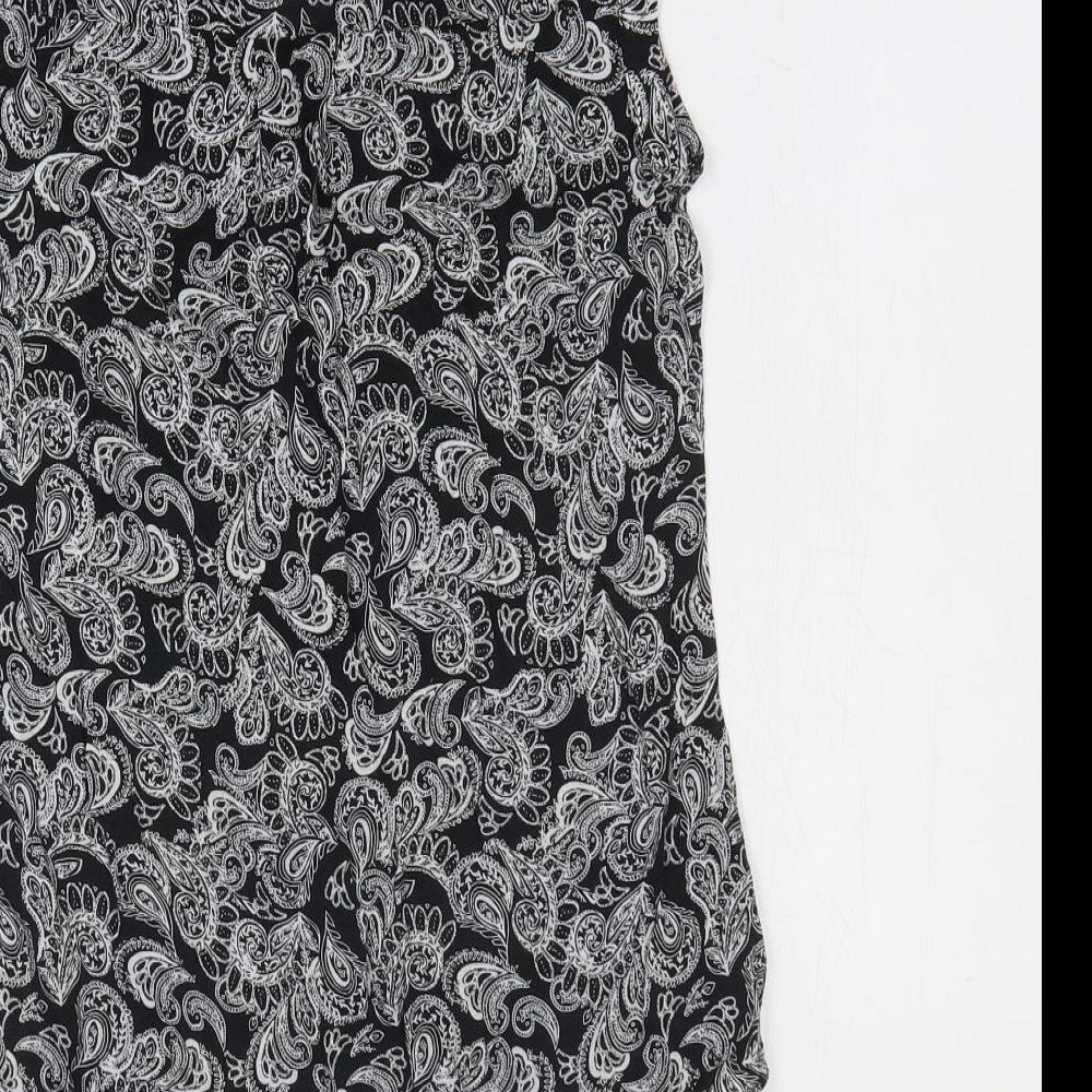 Atmosphere Womens Black Paisley Polyester Basic Blouse Size 6 V-Neck