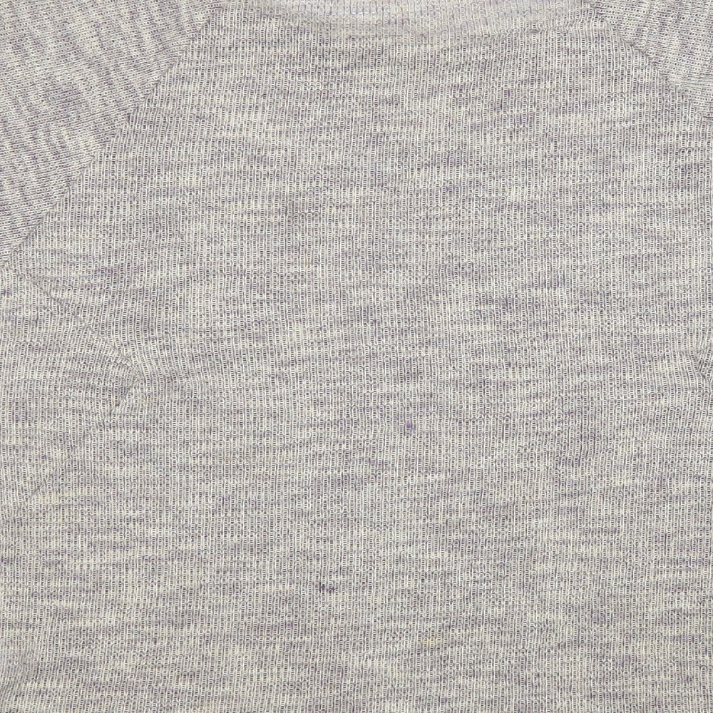 Topshop Womens Grey Polyester Basic Blouse Size 8 Round Neck