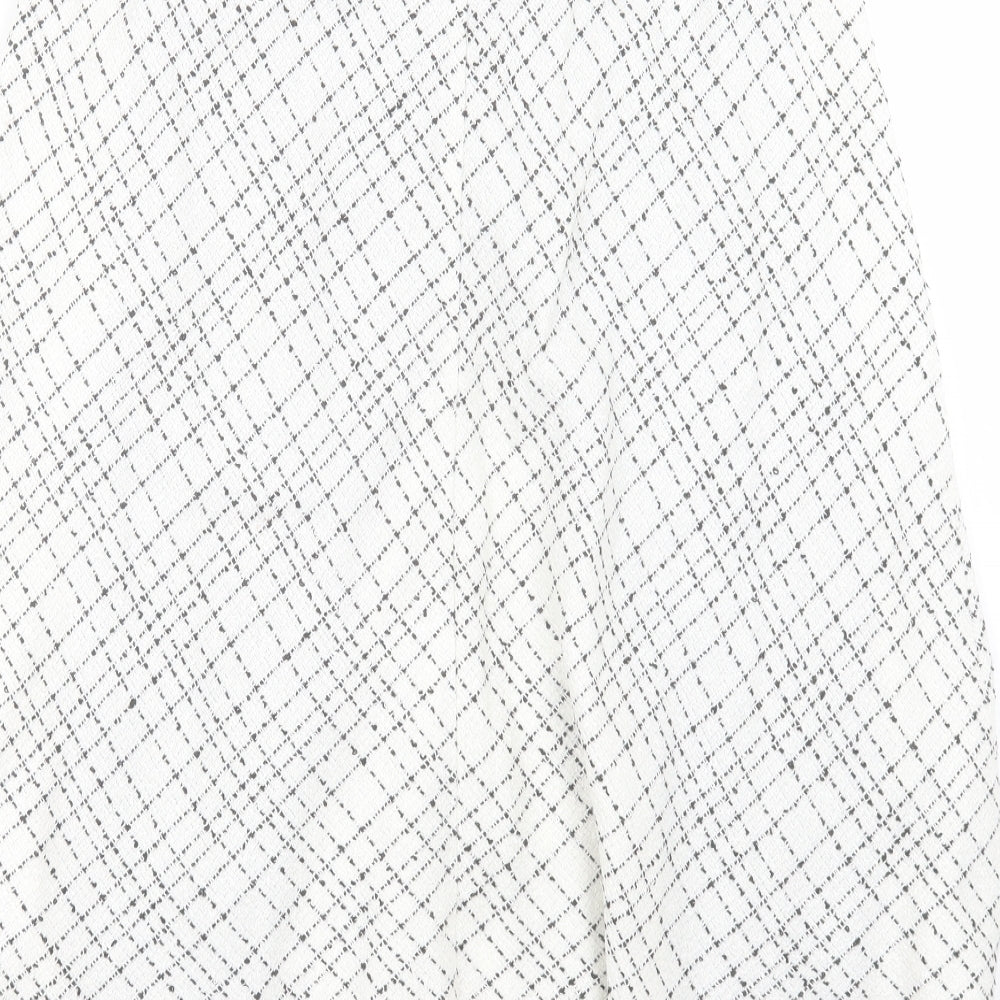 Zara Womens White Geometric Cotton Skort Size S