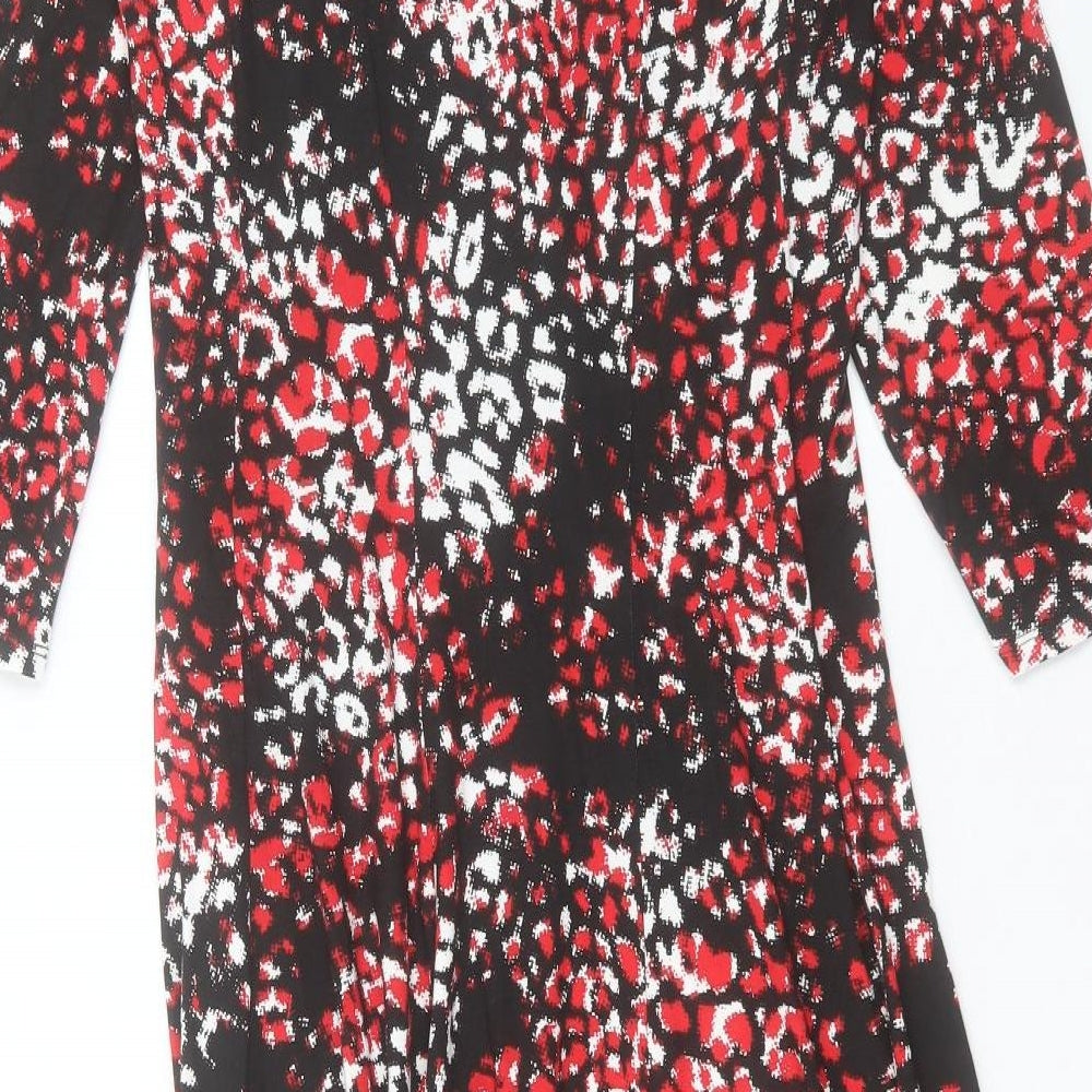 Roman Womens Multicoloured Animal Print Viscose Shift Size 10 Round Neck Pullover - Leopard Print
