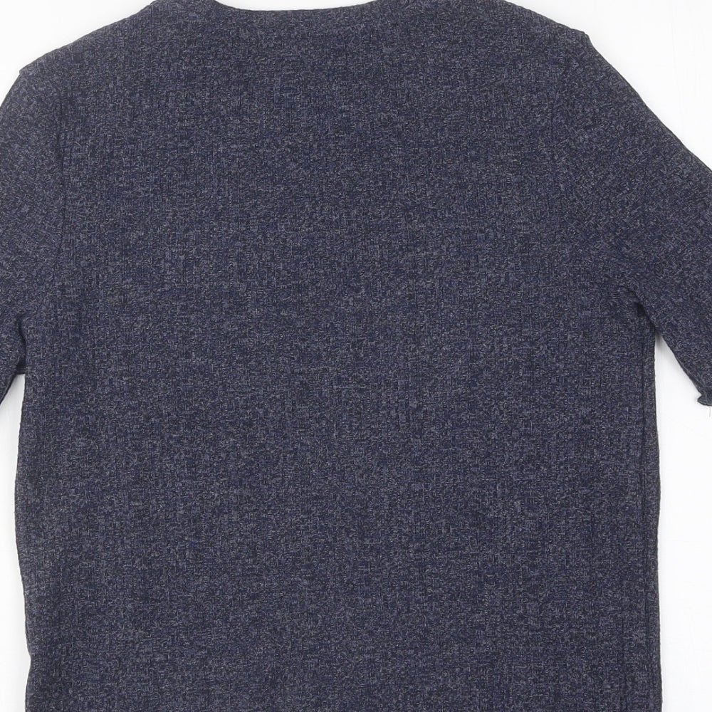 Limited Edition Womens Blue Viscose Basic T-Shirt Size 12 Round Neck
