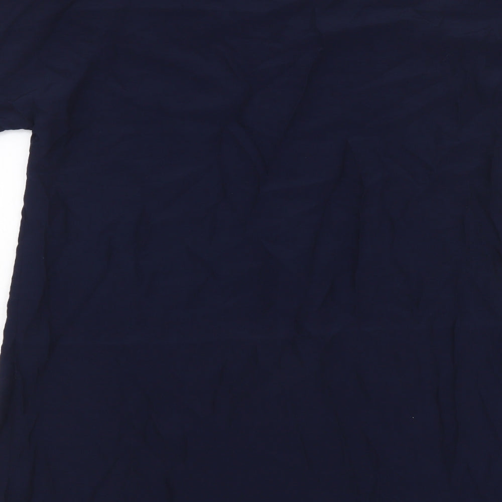 Marks & Spencer Womens Blue Polyester Basic Blouse Size 6 V-Neck