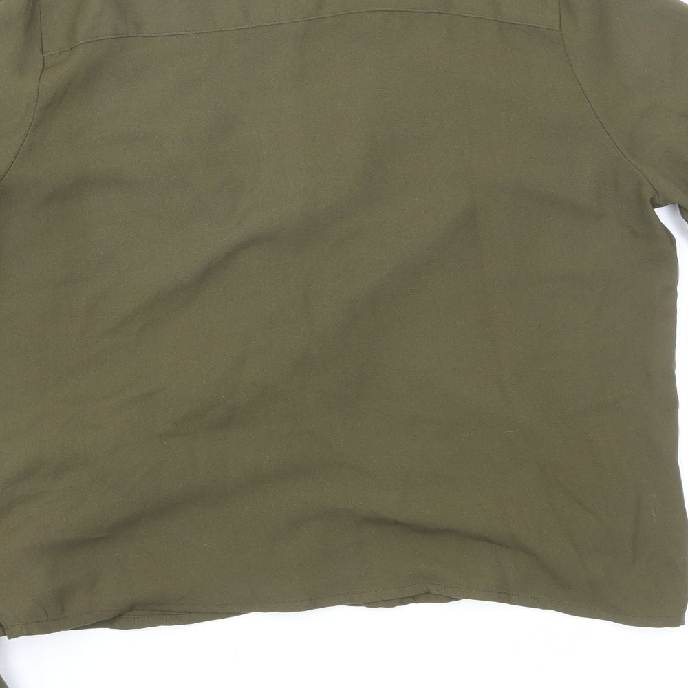 Etcetera Womens Green Polyester Wrap Blouse Size 4 V-Neck