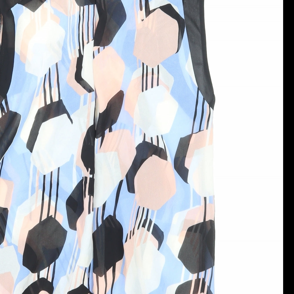 Principles Womens Multicoloured Geometric Polyester Basic Tank Size 14 V-Neck