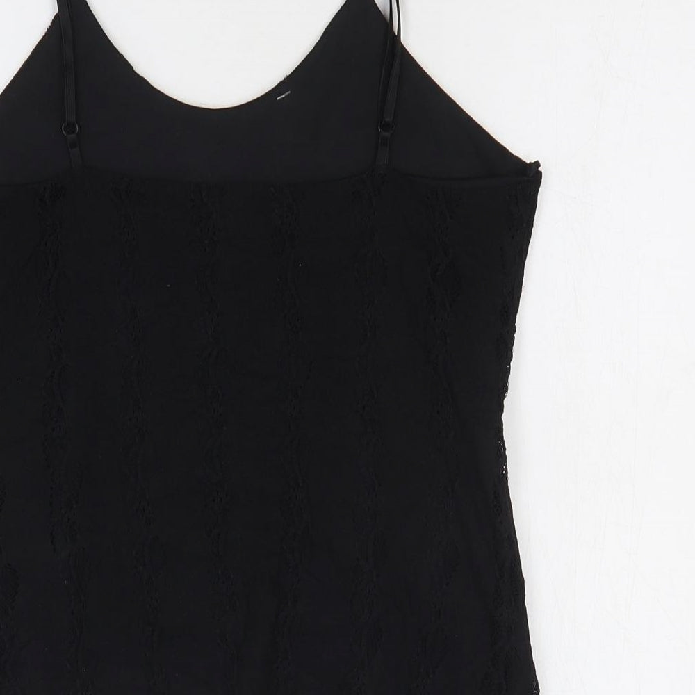 Sky Designs Womens Black Polyester Camisole Blouse Size M Scoop Neck