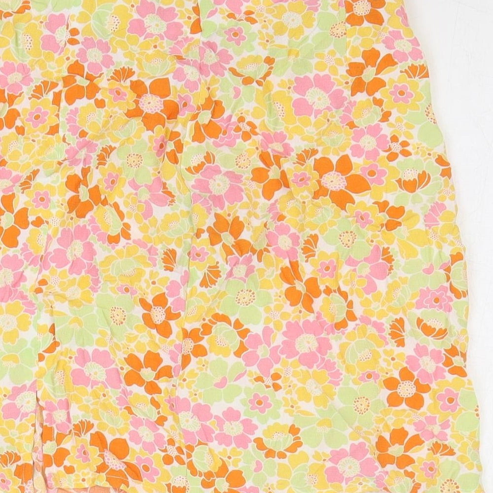 Marks & Spencer Womens Multicoloured Floral Polyester Mini Skirt Size 26 in