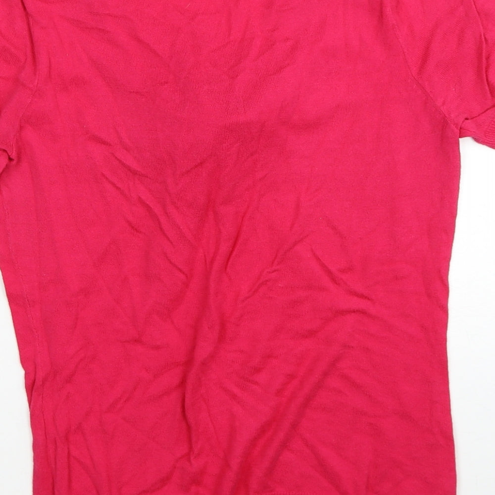NEXT Womens Pink Cotton Basic Blouse Size 10 Scoop Neck