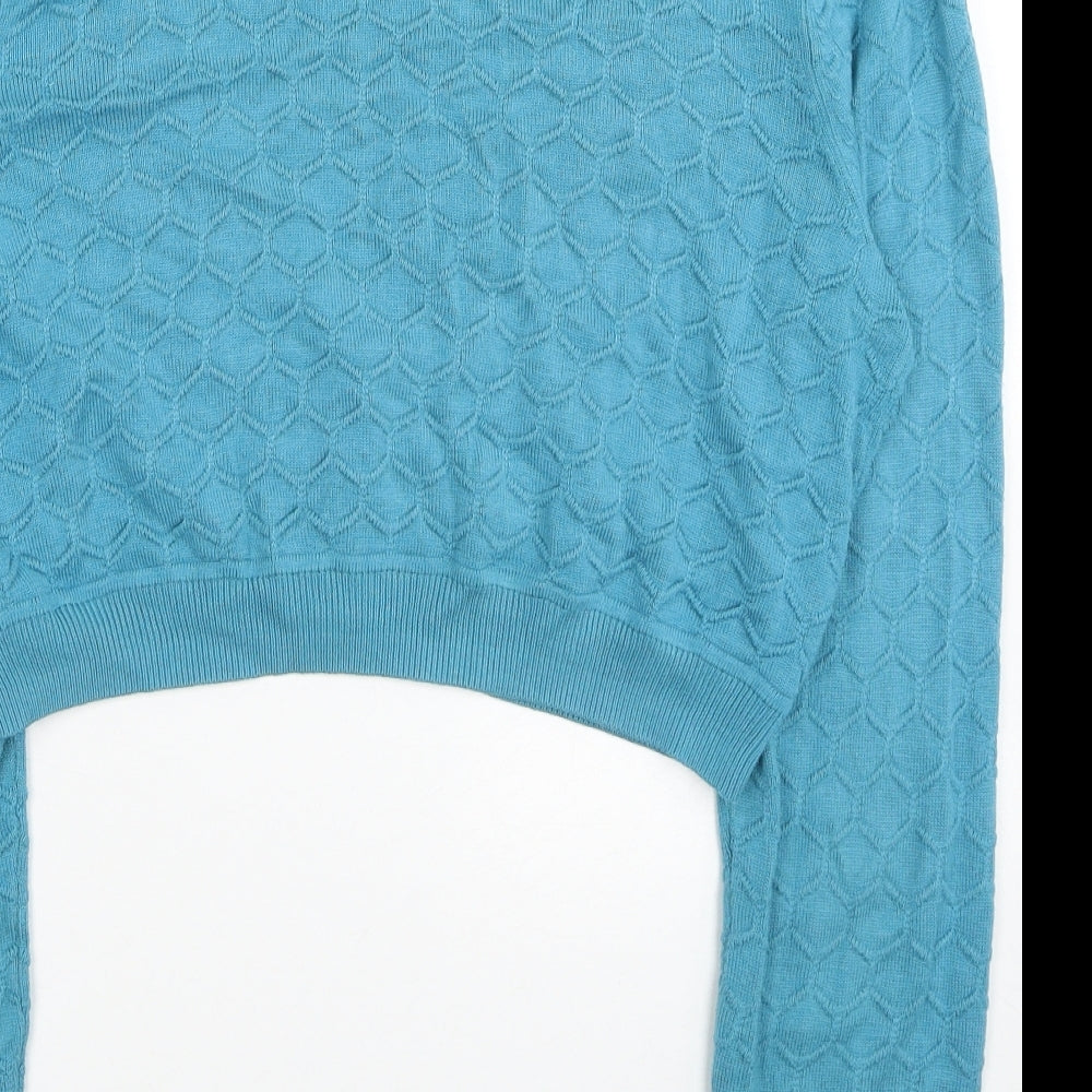 Mexx Womens Blue V-Neck Cotton Cardigan Jumper Size XL