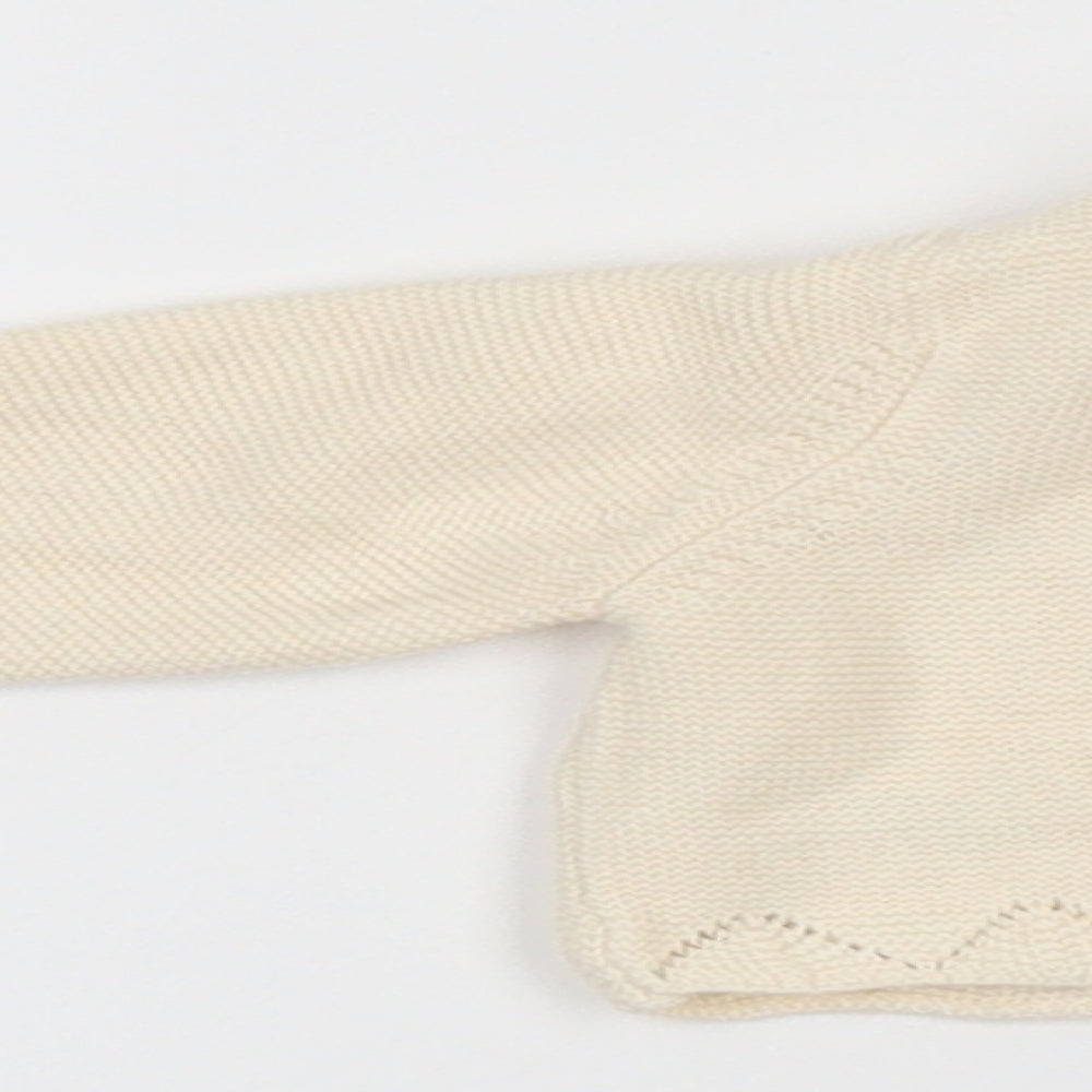 TU Baby Ivory 100% Cotton Cardigan Jumper Size 0-3 Months Button