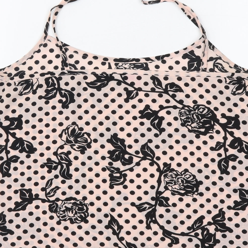 Dorothy Perkins Womens Pink Geometric Polyester Camisole Tank Size 10 Scoop Neck