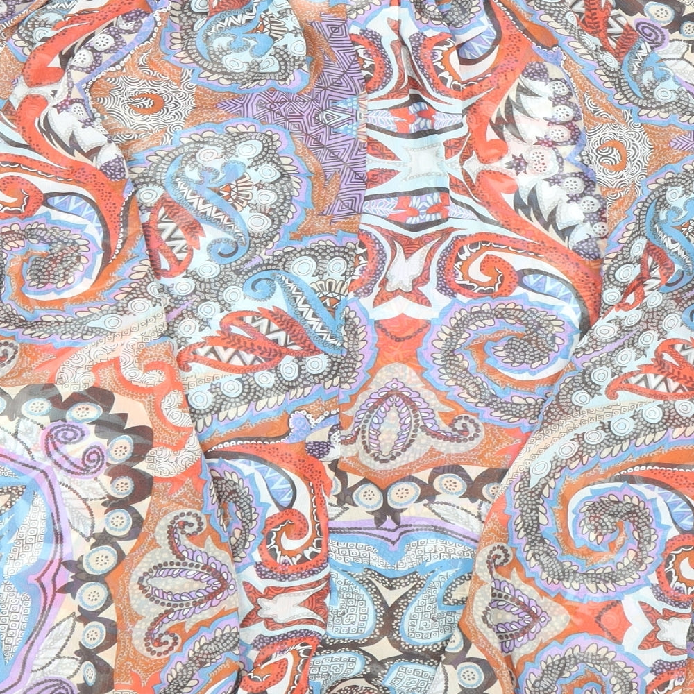 Wallis Womens Multicoloured Geometric Polyester Basic Blouse Size M Boat Neck