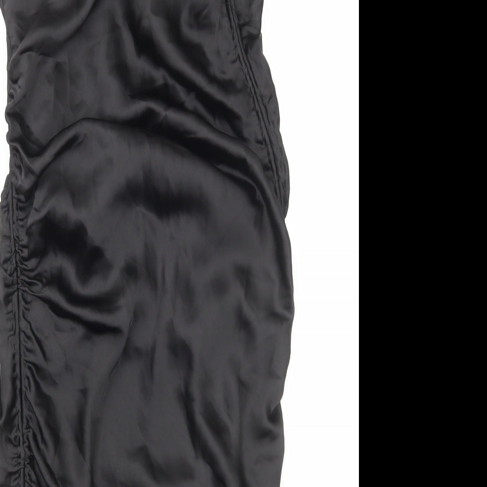 Zara Womens Black Polyester Mini Size S Cowl Neck Pullover