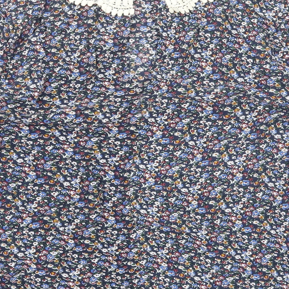Pins & Needles Womens Multicoloured Floral Viscose Basic Blouse Size XS Collared