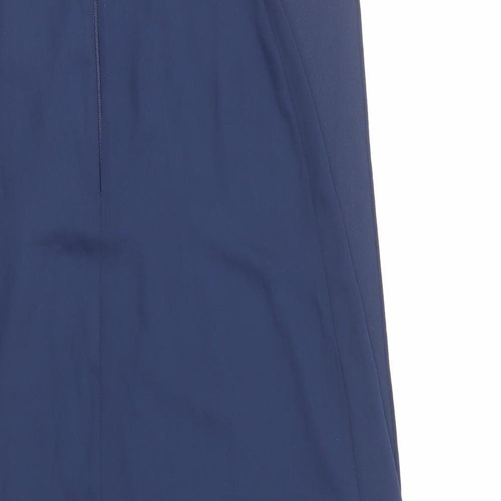 ASOS Womens Blue Polyester Maxi Size 8 V-Neck Zip