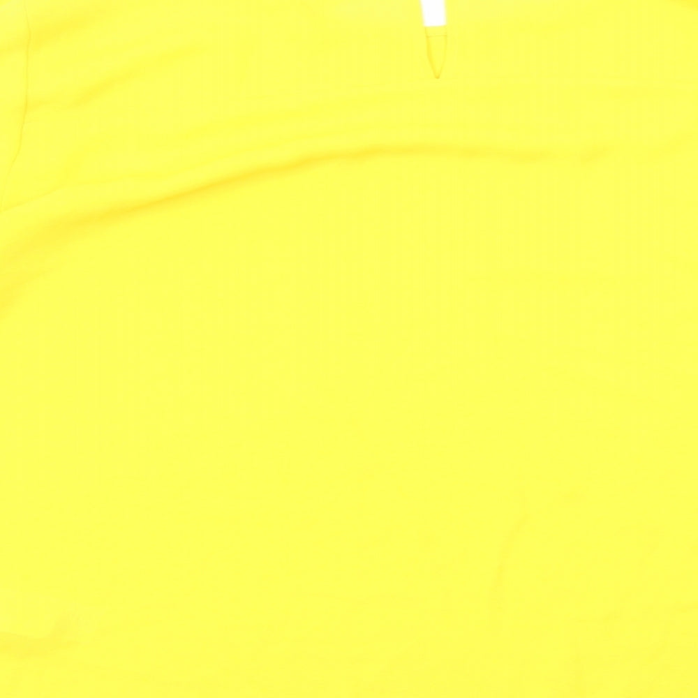 Marks & Spencer Womens Yellow Polyester Basic Blouse Size 8 Round Neck