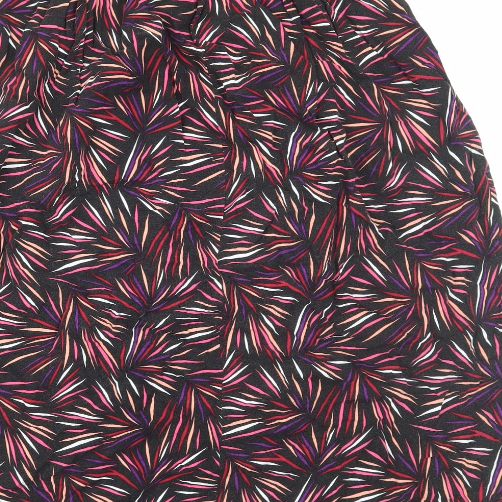 Sarah Hamilton Womens Multicoloured Geometric Viscose Flare Skirt Size 12