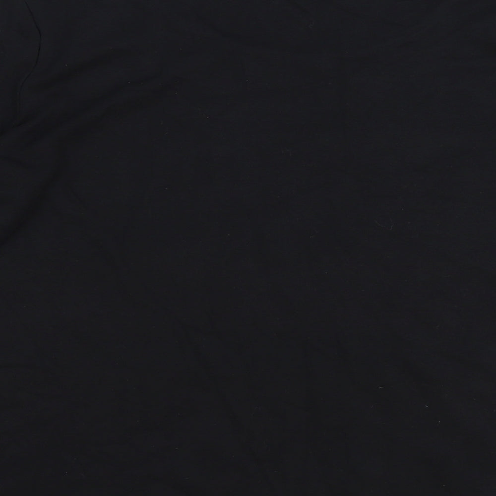 BM Womens Black 100% Cotton Basic T-Shirt Size M Scoop Neck
