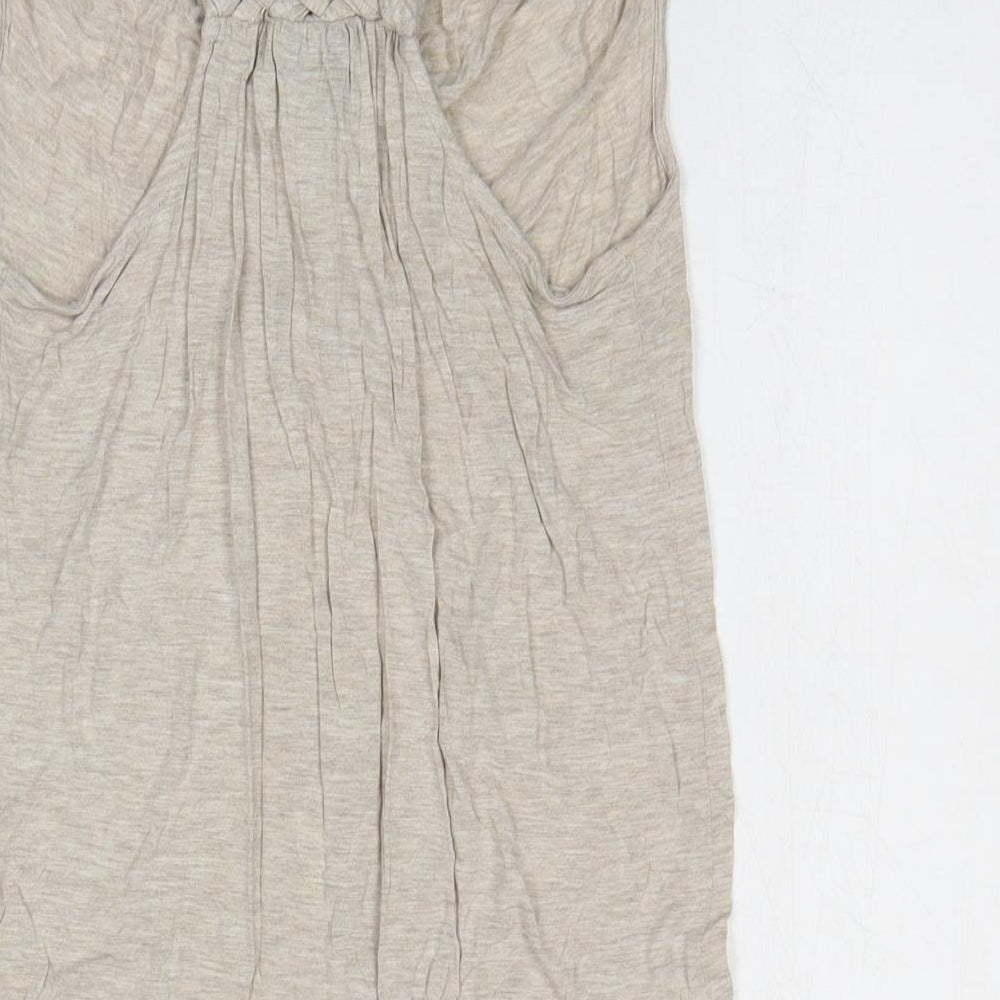 Preworn Womens Beige Viscose Basic Tank Size XS Cowl Neck