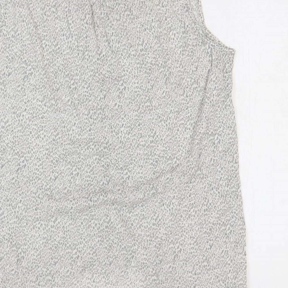 Sandwich Womens Grey Animal Print Viscose Basic Button-Up Size 8 V-Neck