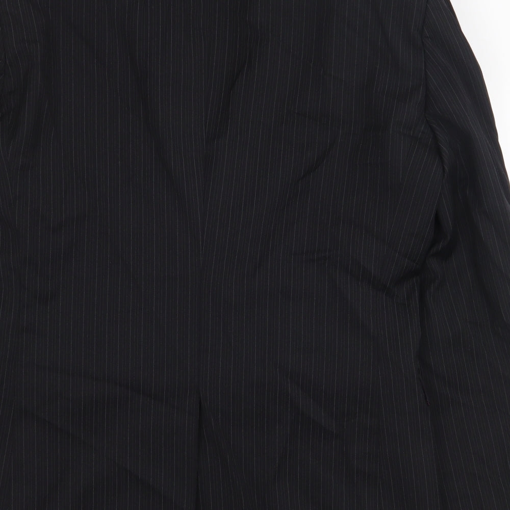 NEXT Mens Black Striped Wool Jacket Blazer Size 36