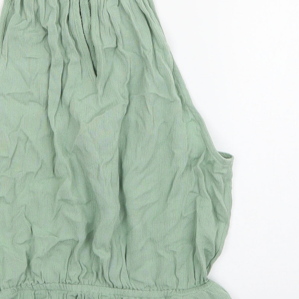Divided Womens Green Viscose Basic Tank Size 6 Square Neck