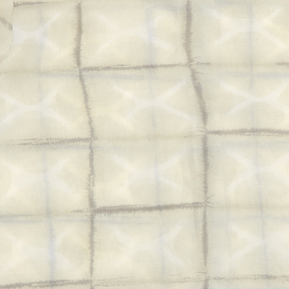 Marks & Spencer Womens Beige Geometric Polyester Basic Button-Up Size 16 Collared