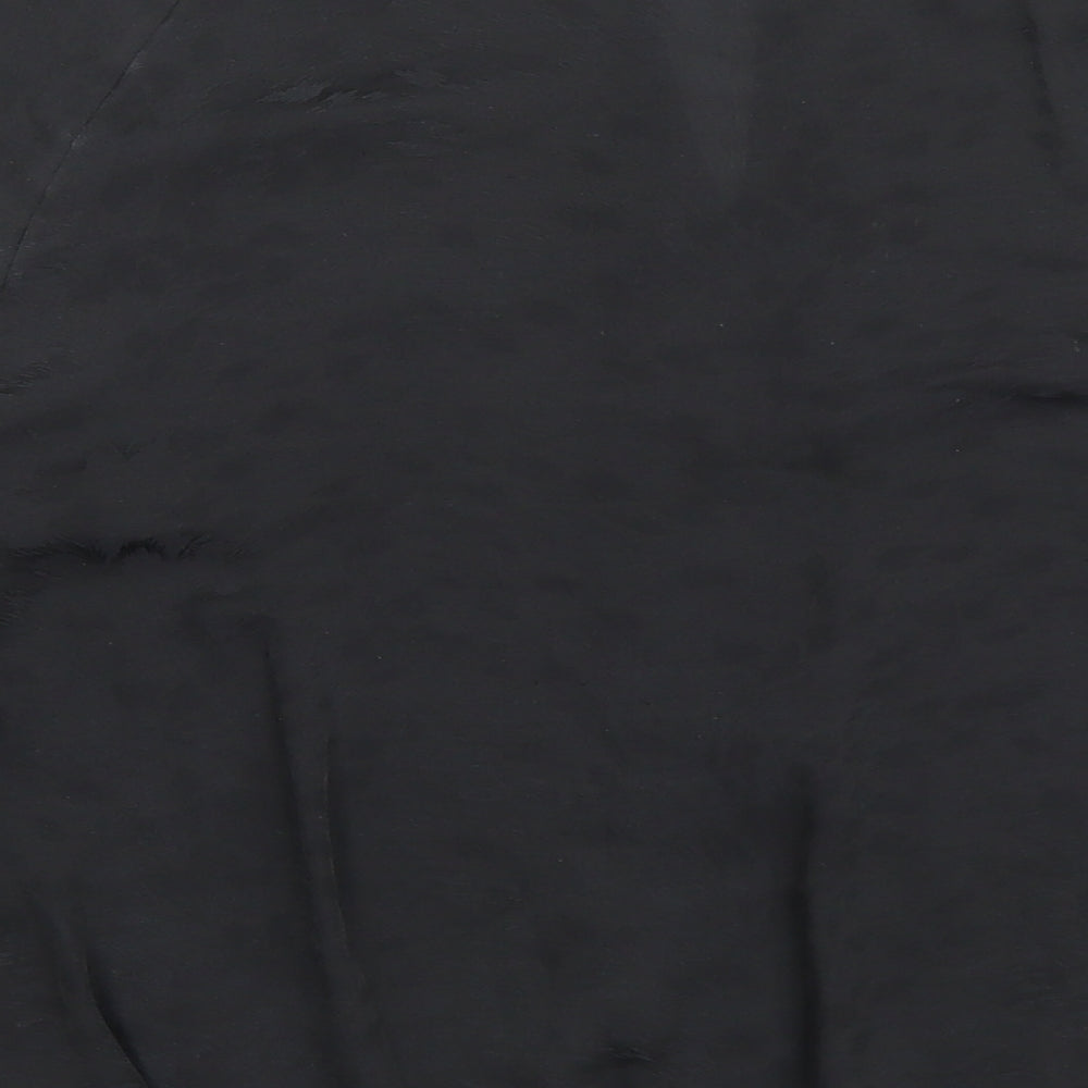 Soon Womens Black Polyester Basic Blouse Size 12 Boat Neck
