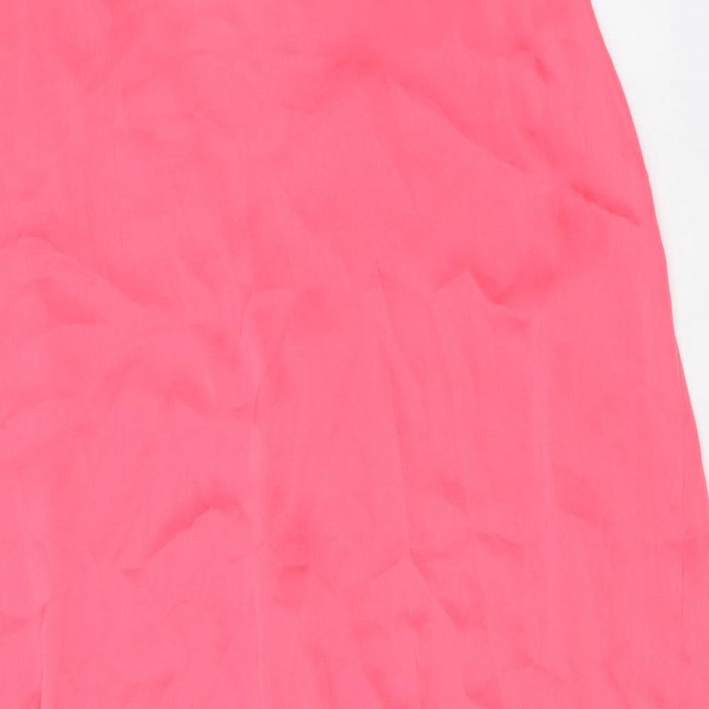 Marks & Spencer Womens Pink Polyester Basic Blouse Size 16 V-Neck