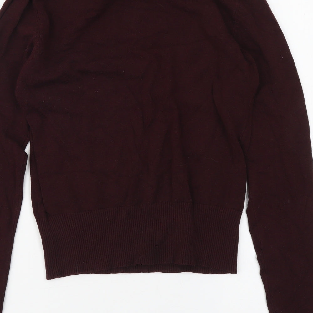 New Look Womens Purple Mock Neck Viscose Pullover Jumper Size 10