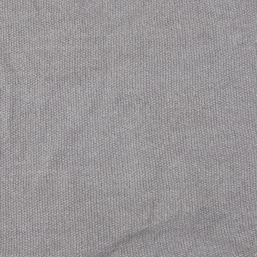 NEXT Womens Silver V-Neck Acrylic Pullover Jumper Size M