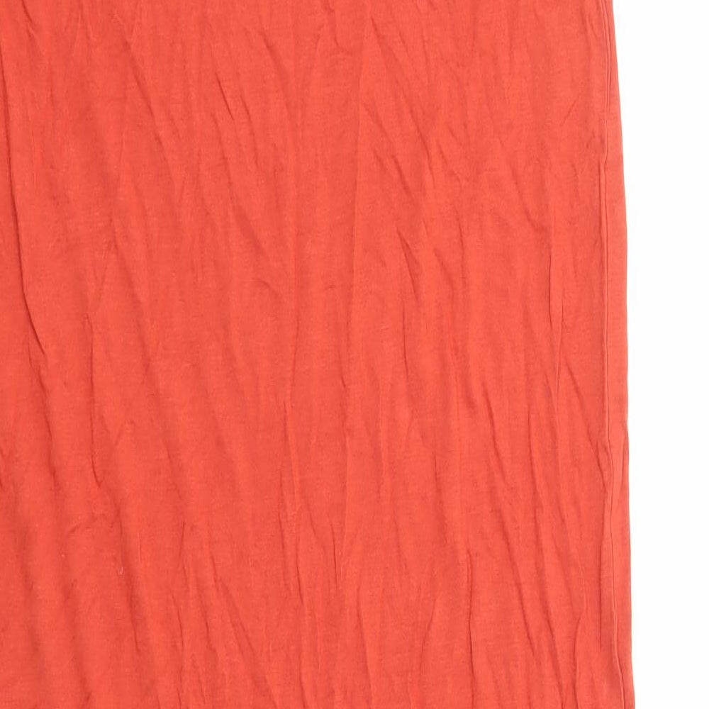 Marks & Spencer Womens Orange Viscose Sheath Size M V-Neck Pullover