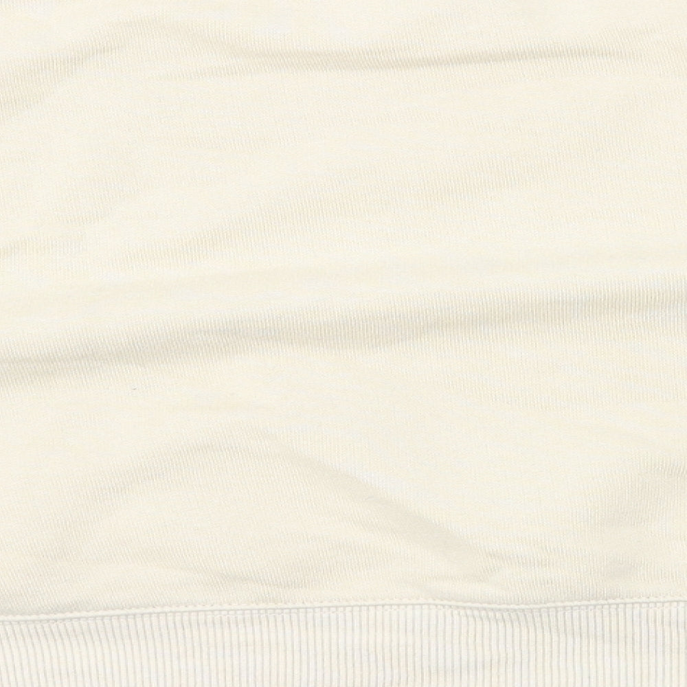 Monki Womens Beige Cotton Pullover Sweatshirt Size L Pullover - Cropped
