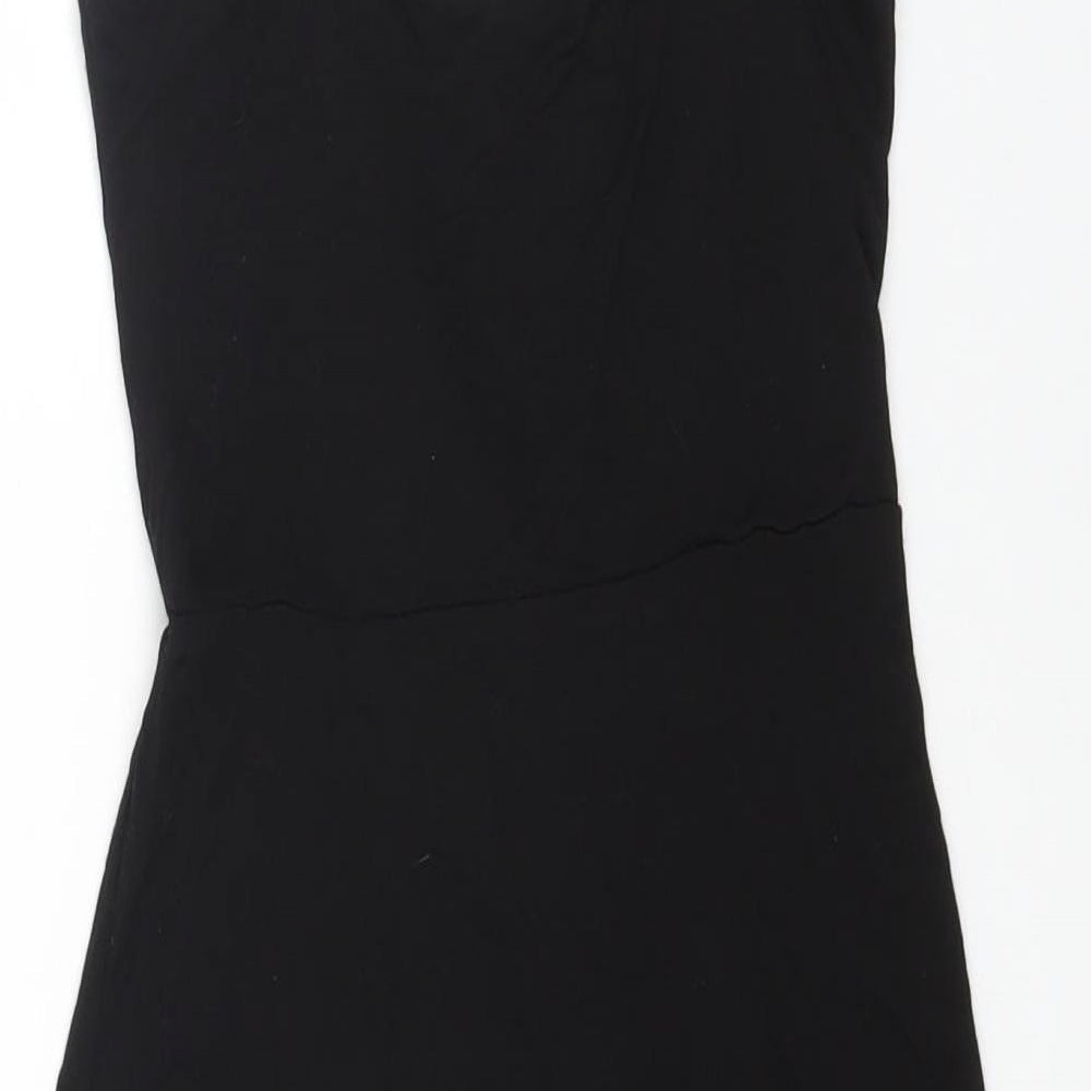 H&M Womens Black Cotton Slip Dress Size XS V-Neck Pullover
