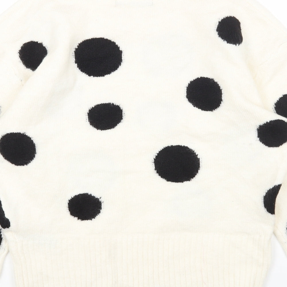 Marks & Spencer Womens Multicoloured Round Neck Polka Dot Acrylic Pullover Jumper Size S