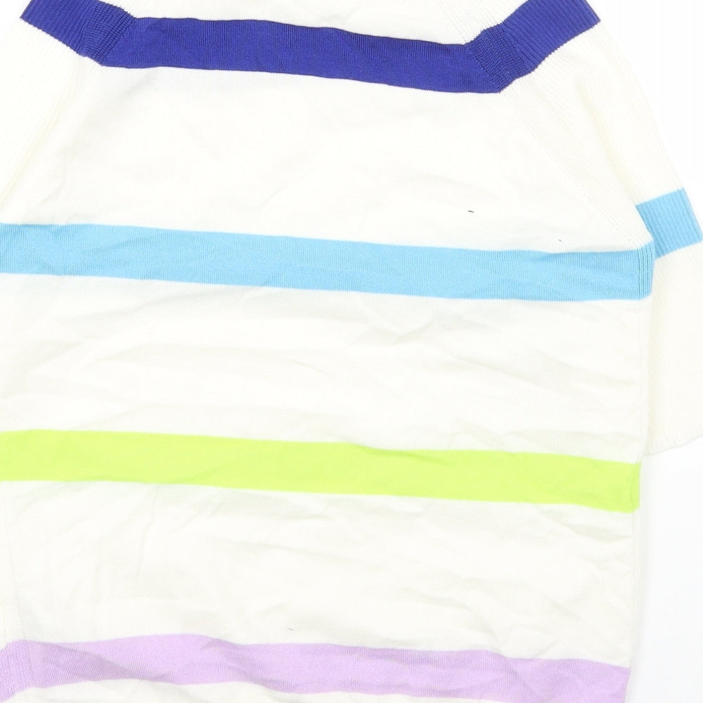 Marks & Spencer Womens Multicoloured Round Neck Striped Acrylic Pullover Jumper Size XS