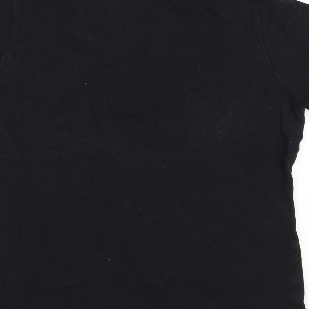 Preworn Womens Black Cotton Basic Polo Size M Collared