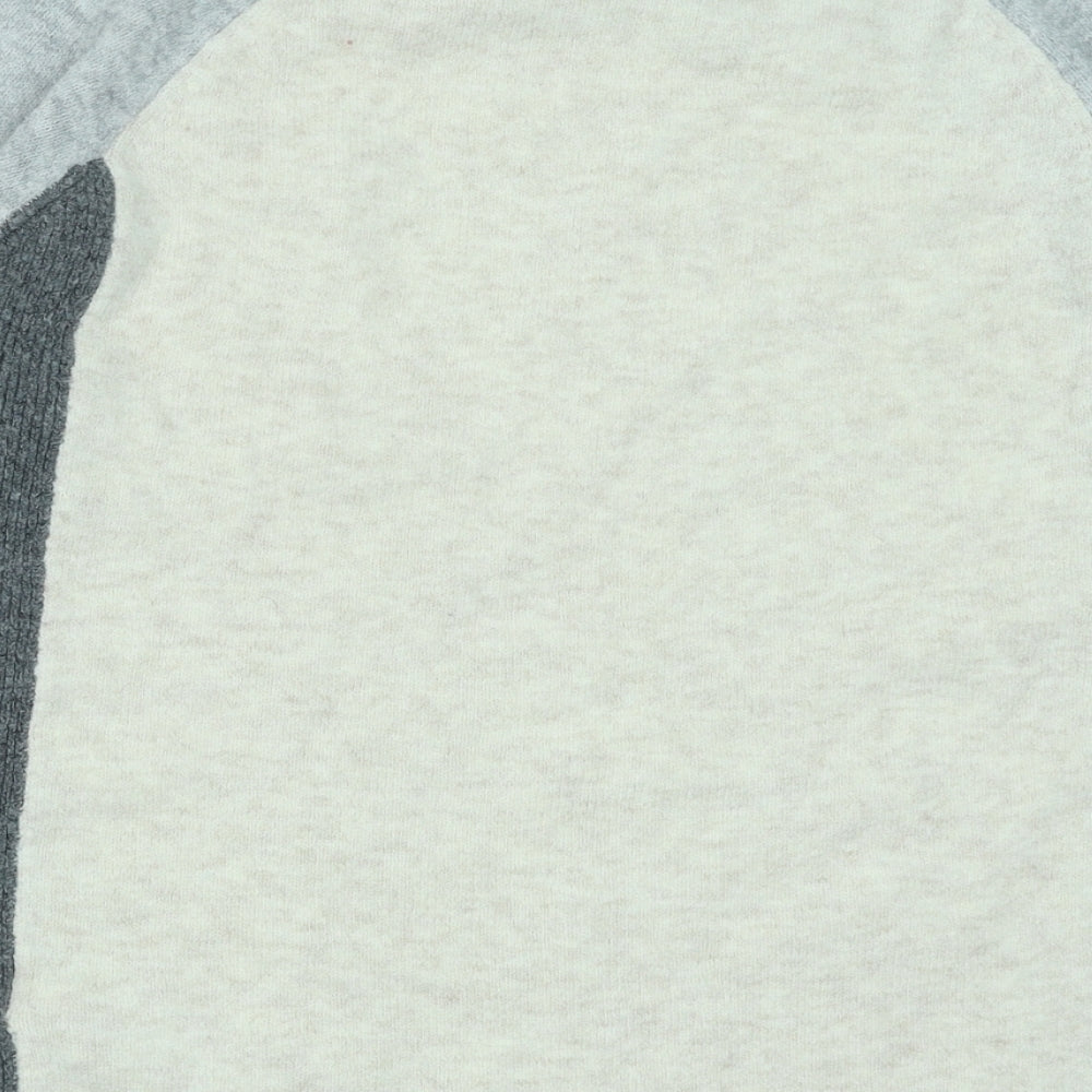 Marks & Spencer Womens Grey Round Neck Acrylic Pullover Jumper Size M - Colourblock