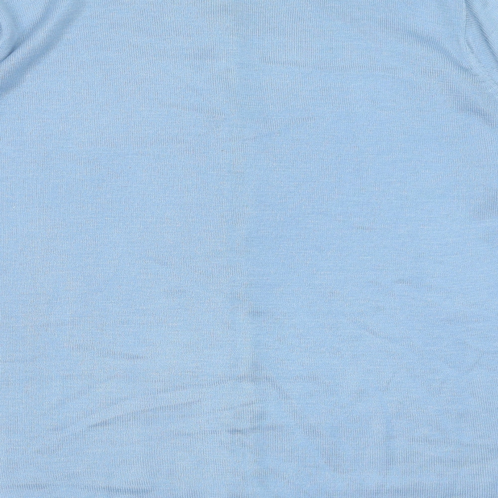 Casamia Womens Blue Round Neck Acrylic Cardigan Jumper Size S