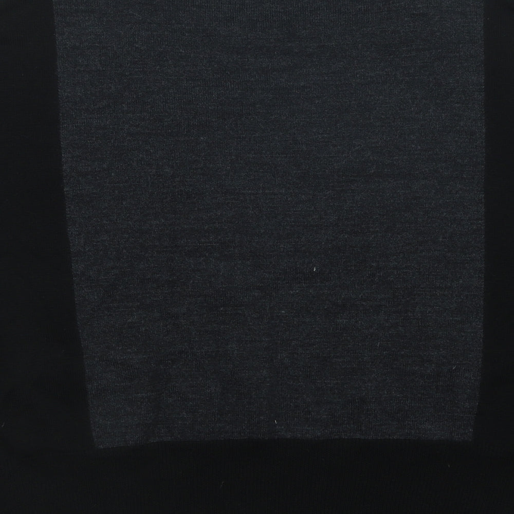 Marks & Spencer Womens Black Round Neck Acrylic Pullover Jumper Size 12 - Colour Block