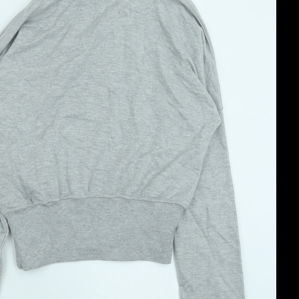 PRETTYLITTLETHING Womens Grey Cotton Pullover Hoodie Size S Pullover