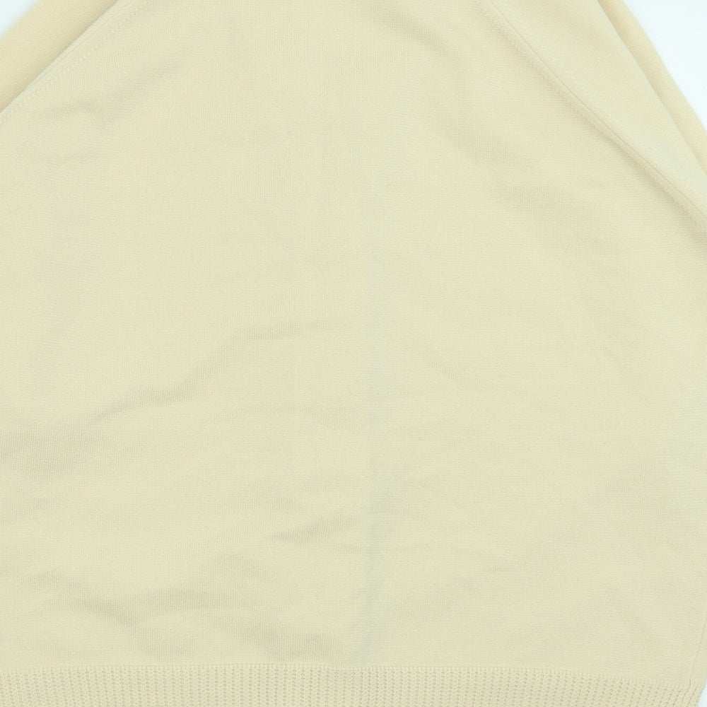 Marks & Spencer Womens Yellow V-Neck Polyester Cardigan Jumper Size 18