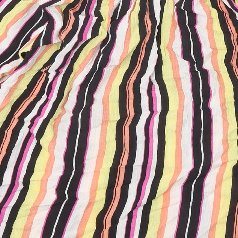 Select Womens Multicoloured Striped Viscose Basic Blouse Size 12 Off the Shoulder
