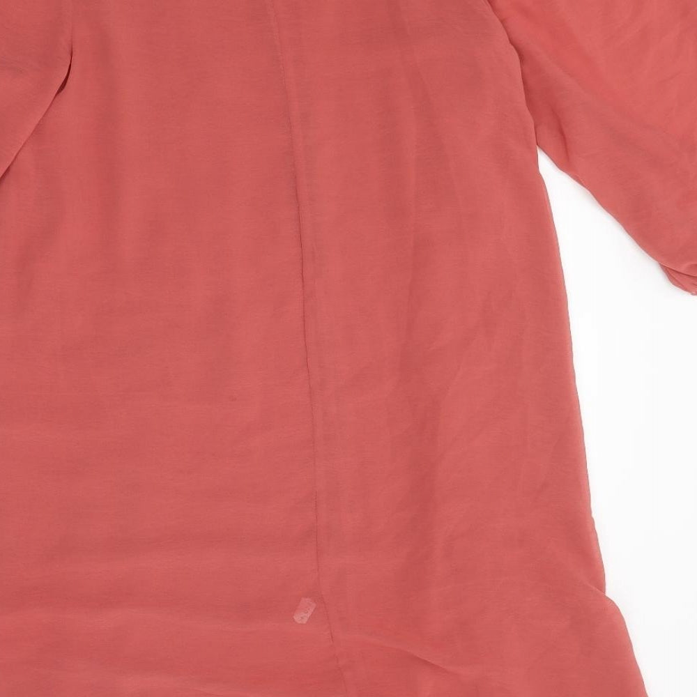 New Look Womens Red Viscose Trapeze & Swing Size 10 Boat Neck Pullover